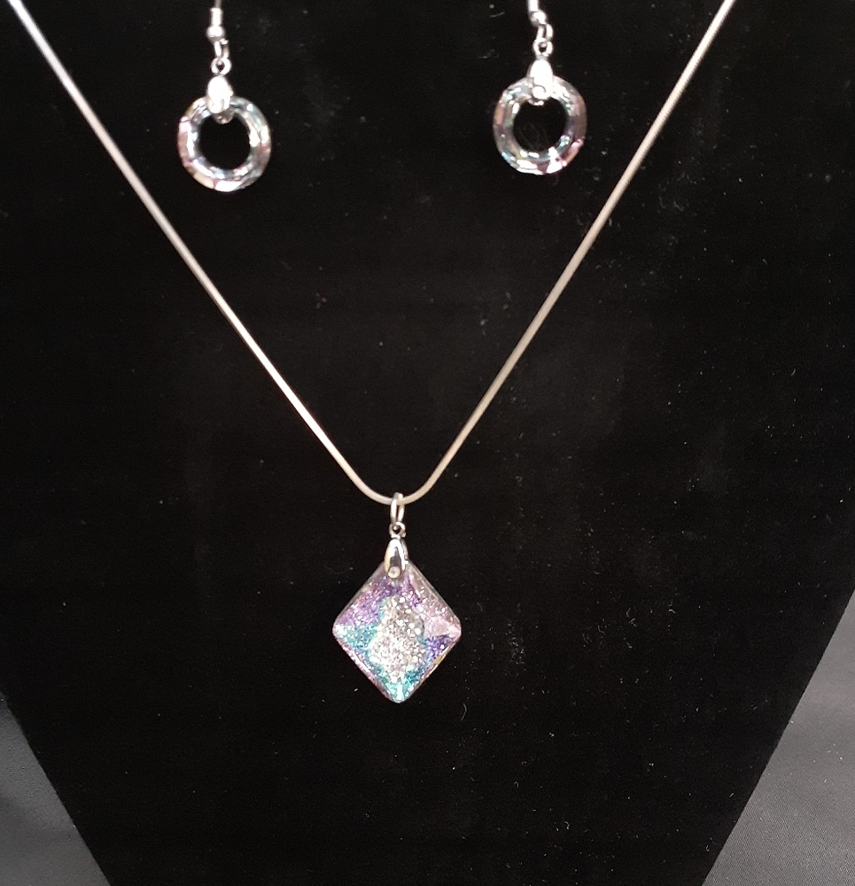 Swarovski pendant matching earrings